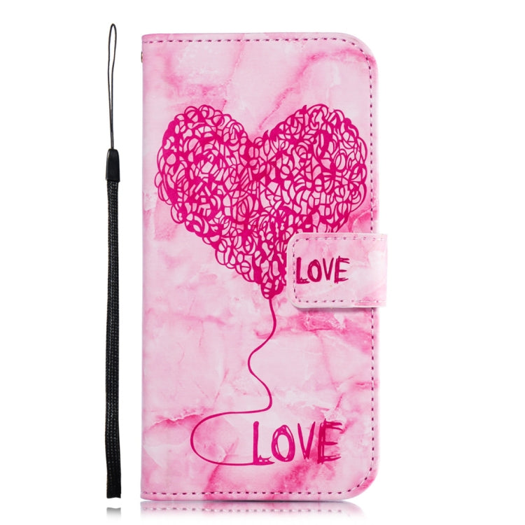 Heart + Marble Pattern Horizontal Flip Leather Case for Xiaomi Redmi 6 Pro, with Holder & Card Slots & Wallet & Lanyard