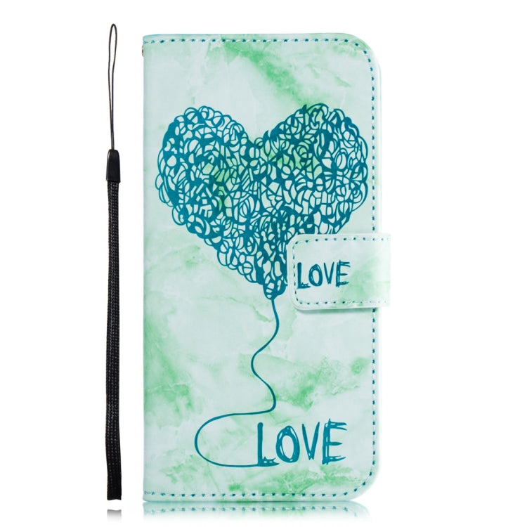 Heart + Marble Pattern Horizontal Flip Leather Case for Xiaomi Redmi 6 Pro, with Holder & Card Slots & Wallet & Lanyard