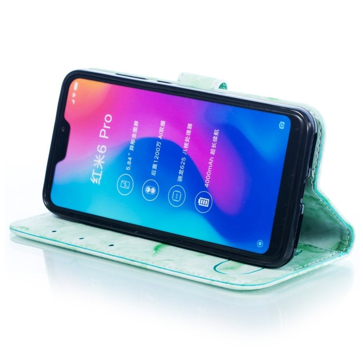 Heart + Marble Pattern Horizontal Flip Leather Case for Xiaomi Redmi 6 Pro, with Holder & Card Slots & Wallet & Lanyard