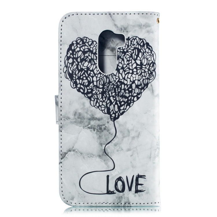 Heart + Marble Pattern Horizontal Flip Leather Case for Xiaomi Pocophone F1, with Holder & Card Slots & Wallet & Lanyard