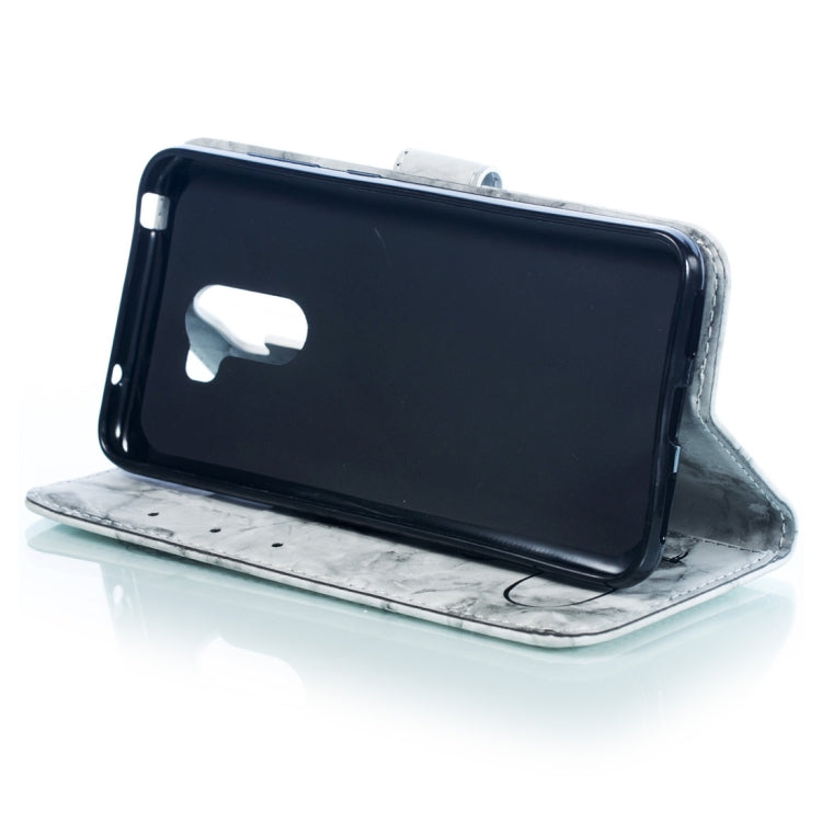 Heart + Marble Pattern Horizontal Flip Leather Case for Xiaomi Pocophone F1, with Holder & Card Slots & Wallet & Lanyard