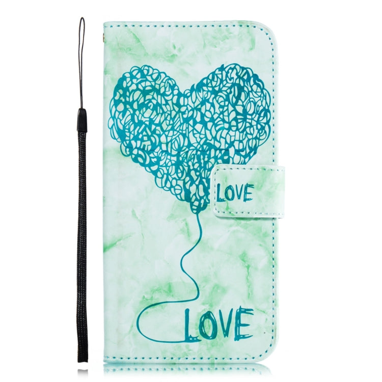 Heart + Marble Pattern Horizontal Flip Leather Case for Xiaomi Pocophone F1, with Holder & Card Slots & Wallet & Lanyard