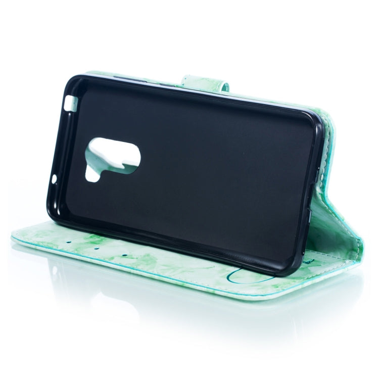 Heart + Marble Pattern Horizontal Flip Leather Case for Xiaomi Pocophone F1, with Holder & Card Slots & Wallet & Lanyard