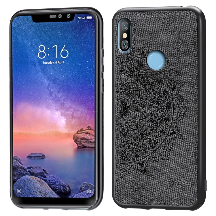 Pressed Printing Mandragora Pattern Fabric Texture TPU + PC Shockproof Case for Xiaomi Redmi Note 6 Pro