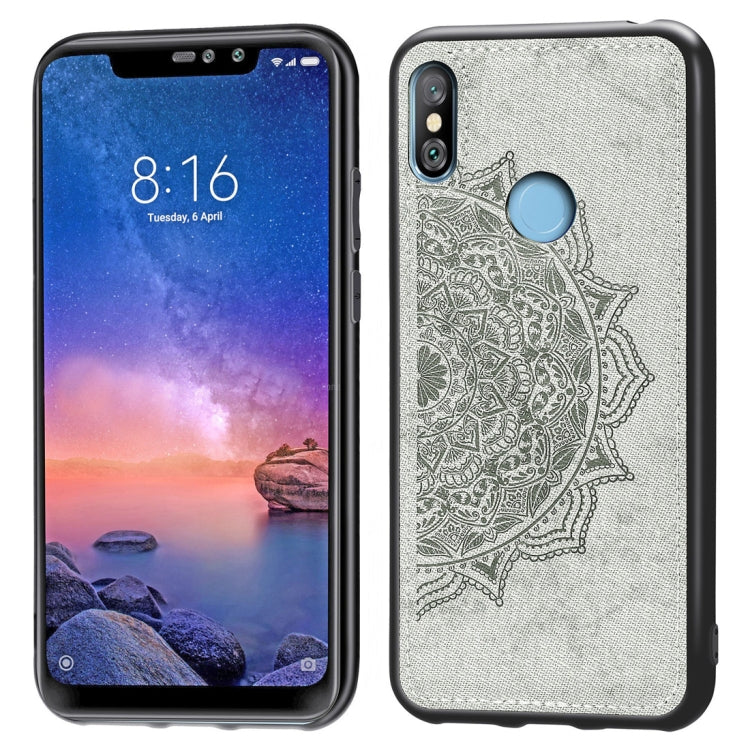 Pressed Printing Mandragora Pattern Fabric Texture TPU + PC Shockproof Case for Xiaomi Redmi Note 6 Pro
