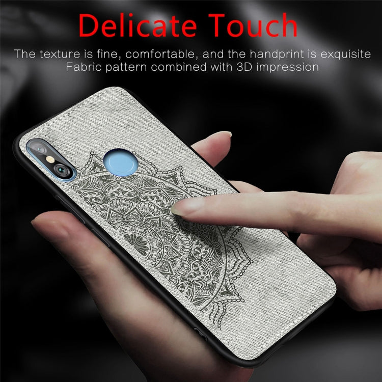 Pressed Printing Mandragora Pattern Fabric Texture TPU + PC Shockproof Case for Xiaomi Redmi Note 6 Pro