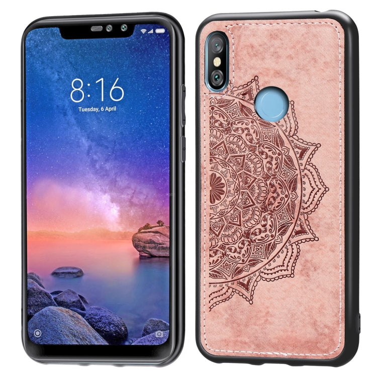 Pressed Printing Mandragora Pattern Fabric Texture TPU + PC Shockproof Case for Xiaomi Redmi Note 6 Pro