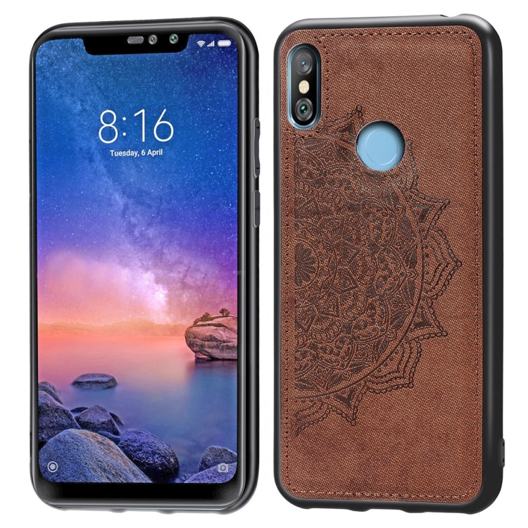 Pressed Printing Mandragora Pattern Fabric Texture TPU + PC Shockproof Case for Xiaomi Redmi Note 6 Pro