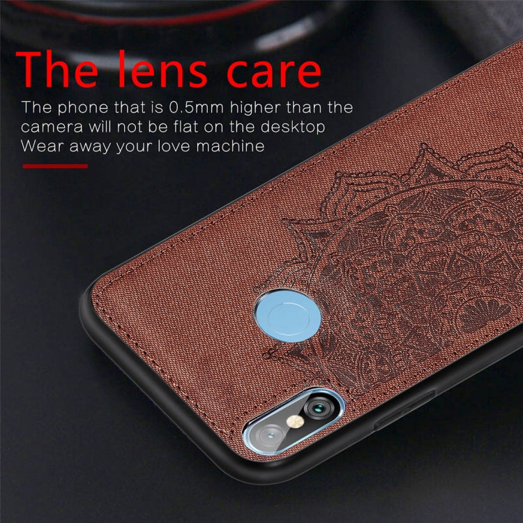 Pressed Printing Mandragora Pattern Fabric Texture TPU + PC Shockproof Case for Xiaomi Redmi Note 6 Pro