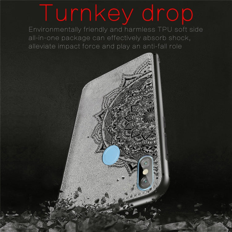 Pressed Printing Mandragora Pattern Fabric Texture TPU + PC Shockproof Case for Xiaomi Redmi Note 6 Pro