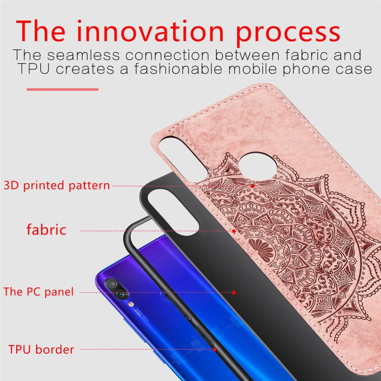 Pressed Printing Mandragora Pattern Fabric Texture TPU + PC Shockproof Case for Xiaomi Redmi Note 7