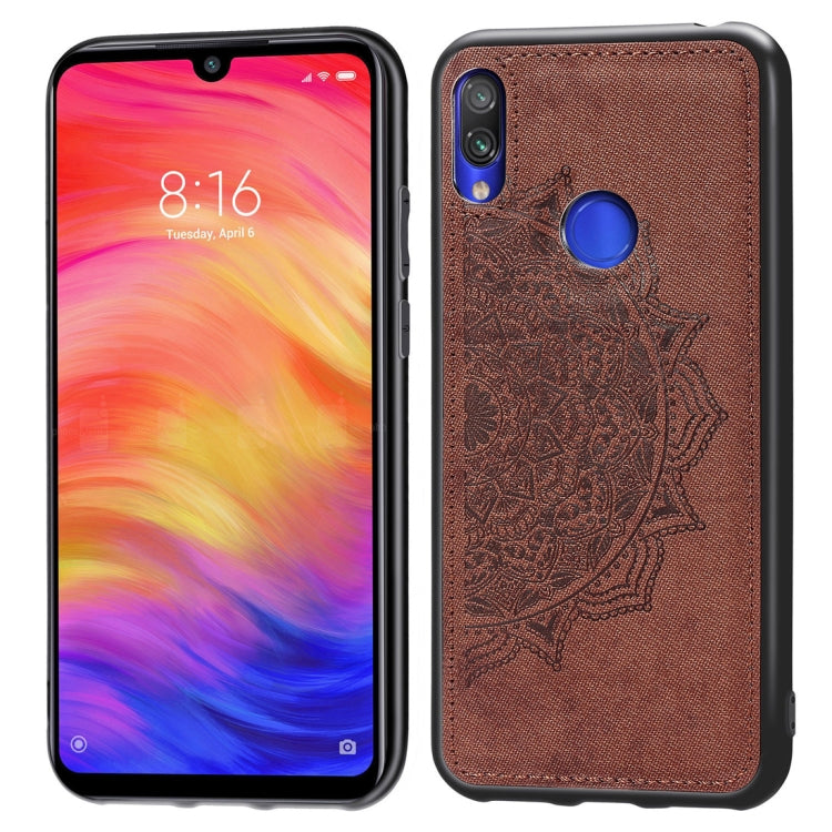 Pressed Printing Mandragora Pattern Fabric Texture TPU + PC Shockproof Case for Xiaomi Redmi Note 7