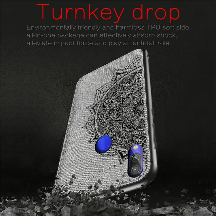 Pressed Printing Mandragora Pattern Fabric Texture TPU + PC Shockproof Case for Xiaomi Redmi Note 7