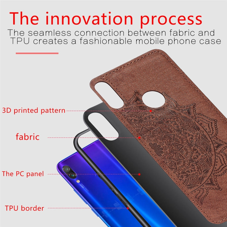 Pressed Printing Mandragora Pattern Fabric Texture TPU + PC Shockproof Case for Xiaomi Redmi Note 7
