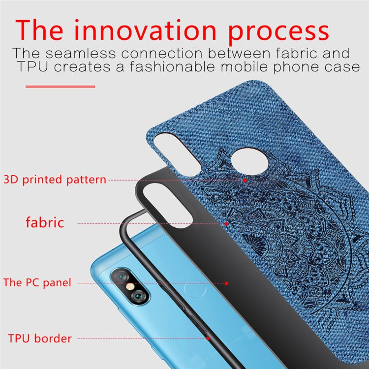 Pressed Printing Mandragora Pattern Fabric Texture TPU + PC Shockproof Case for Xiaomi Redmi 6 Pro / Mi A2 Lite