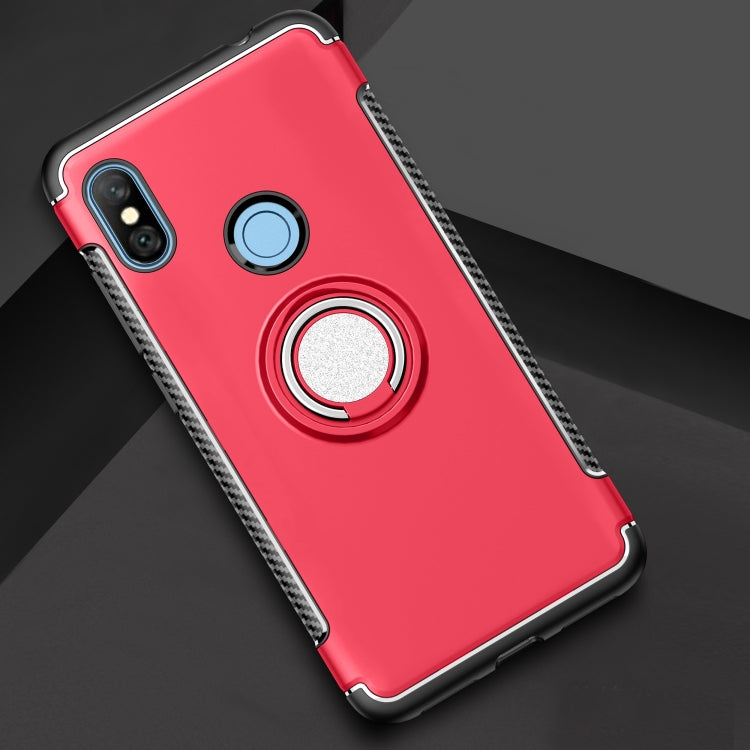 Magnetic 360 Degree Rotation Ring Holder Armor Protective Case for Xiaomi Redmi Note 6
