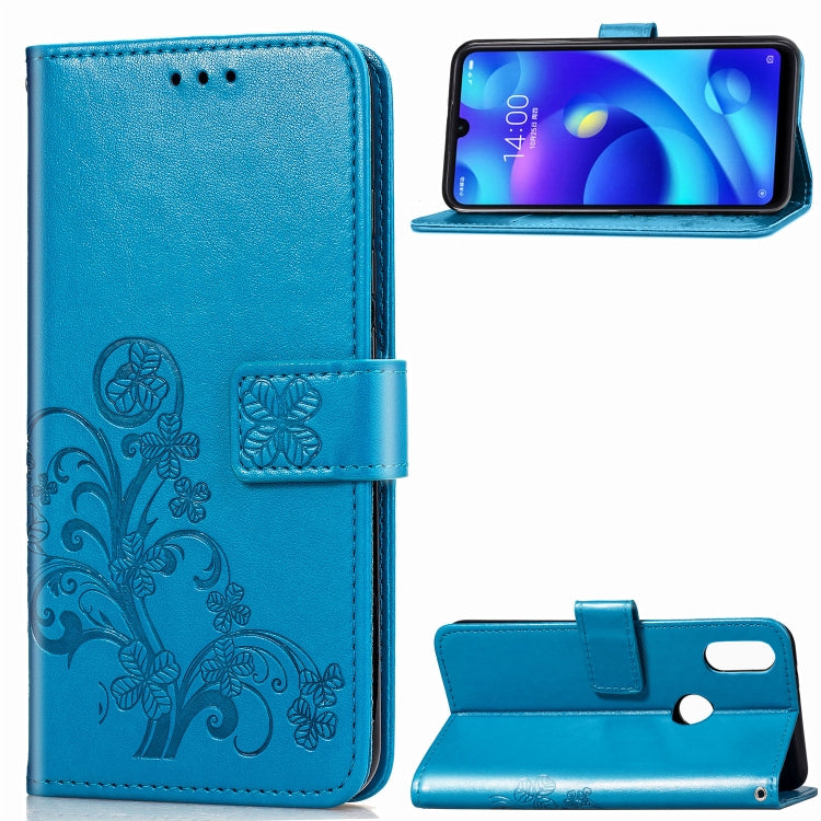Lucky Clover Pressed Flowers Pattern Leather Case for Xiaomi Play, with Holder & Card Slots & Wallet & Hand Strap