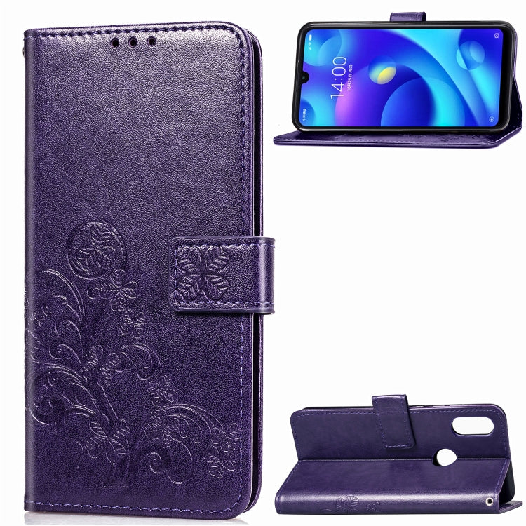 Lucky Clover Pressed Flowers Pattern Leather Case for Xiaomi Play, with Holder & Card Slots & Wallet & Hand Strap
