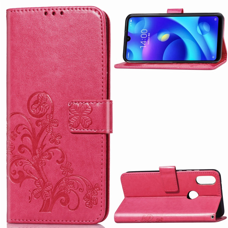 Lucky Clover Pressed Flowers Pattern Leather Case for Xiaomi Play, with Holder & Card Slots & Wallet & Hand Strap