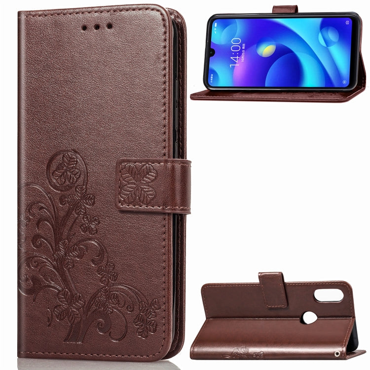 Lucky Clover Pressed Flowers Pattern Leather Case for Xiaomi Play, with Holder & Card Slots & Wallet & Hand Strap