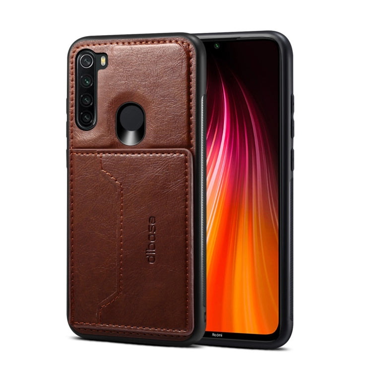 For Xiaomi Redmi Note 8 Dibase TPU + PC + PU Crazy Horse Texture Protective Case with Holder & Card Slots