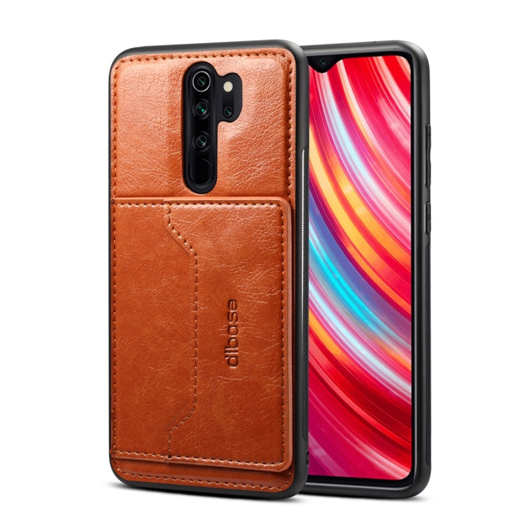 Dibase For Xiaomi Redmi Note 8 Pro TPU + PC + PU Crazy Horse Texture Protective Case, with Holder & Card Slots