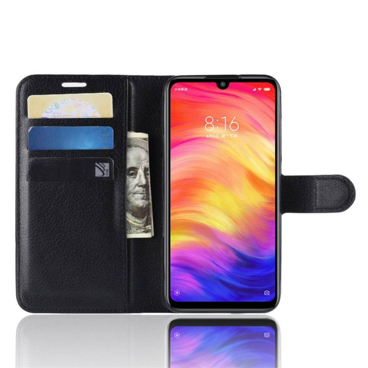 Litchi Texture Horizontal Flip Leather Case for Xiaomi Redmi Note 7, with Wallet & Holder & Card Slots