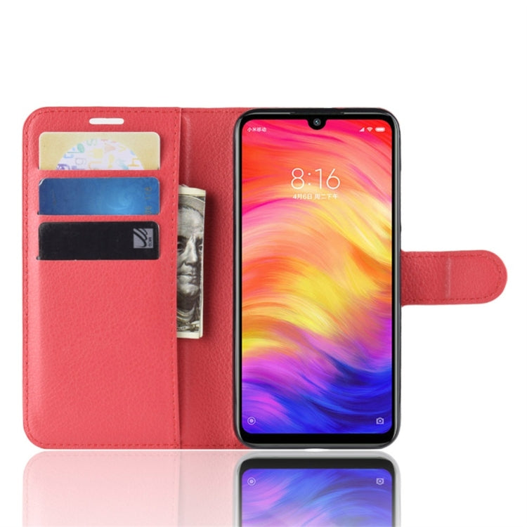Litchi Texture Horizontal Flip Leather Case for Xiaomi Redmi Note 7, with Wallet & Holder & Card Slots
