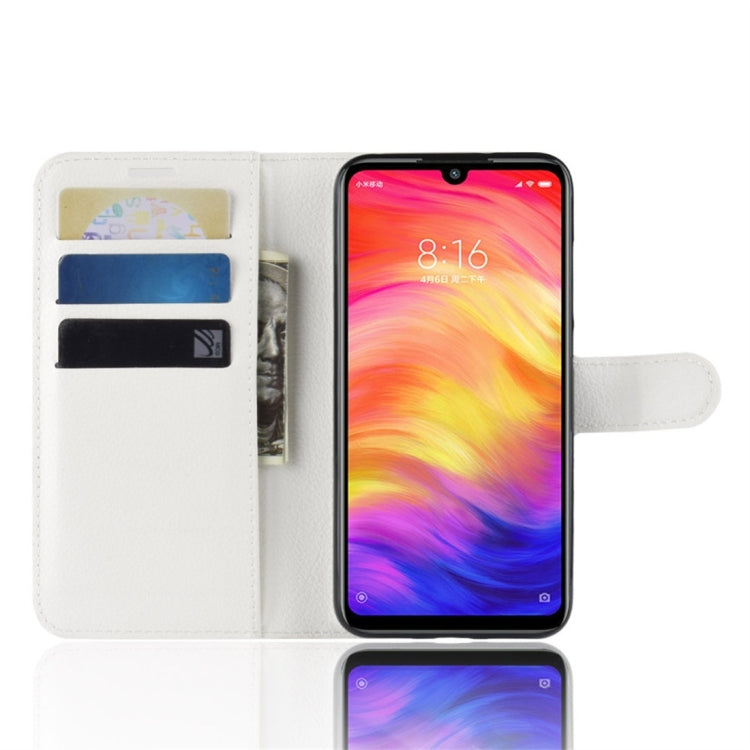 Litchi Texture Horizontal Flip Leather Case for Xiaomi Redmi Note 7, with Wallet & Holder & Card Slots