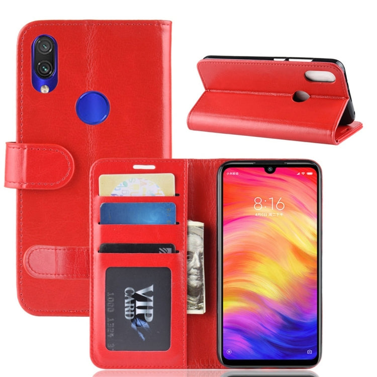 R64 Texture Single Fold Horizontal Flip Leather Case for Xiaomi Redmi Note 7, with Holder & Wallet & Card Slots & Photo Frame