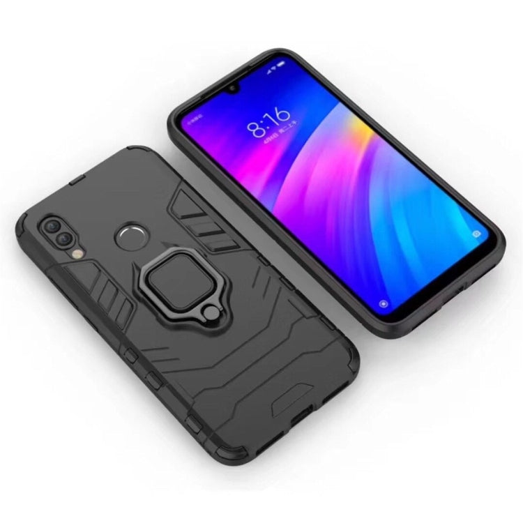 PC + TPU Shockproof Protective Case for Xiaomi Redmi 7, with Magnetic Ring Holder