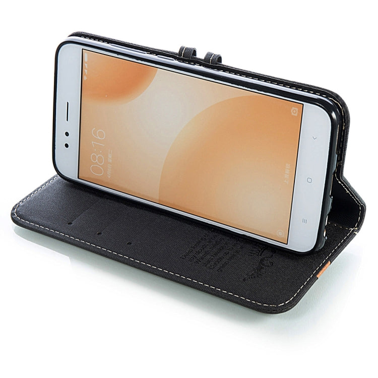 Splicing Embossed Male Style Horizontal Flip Leather Case for Xiaomi Mi 5X / A1, with Holder & Card Slots & Wallet & Lanyard