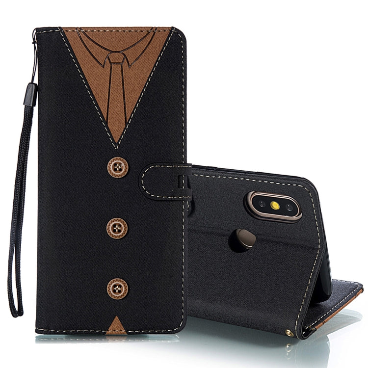 Splicing Embossed Male Style Horizontal Flip Leather Case for Xiaomi Mi 6X / A2, with Holder & Card Slots & Wallet & Lanyard