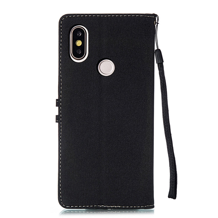 Splicing Embossed Male Style Horizontal Flip Leather Case for Xiaomi Mi 6X / A2, with Holder & Card Slots & Wallet & Lanyard