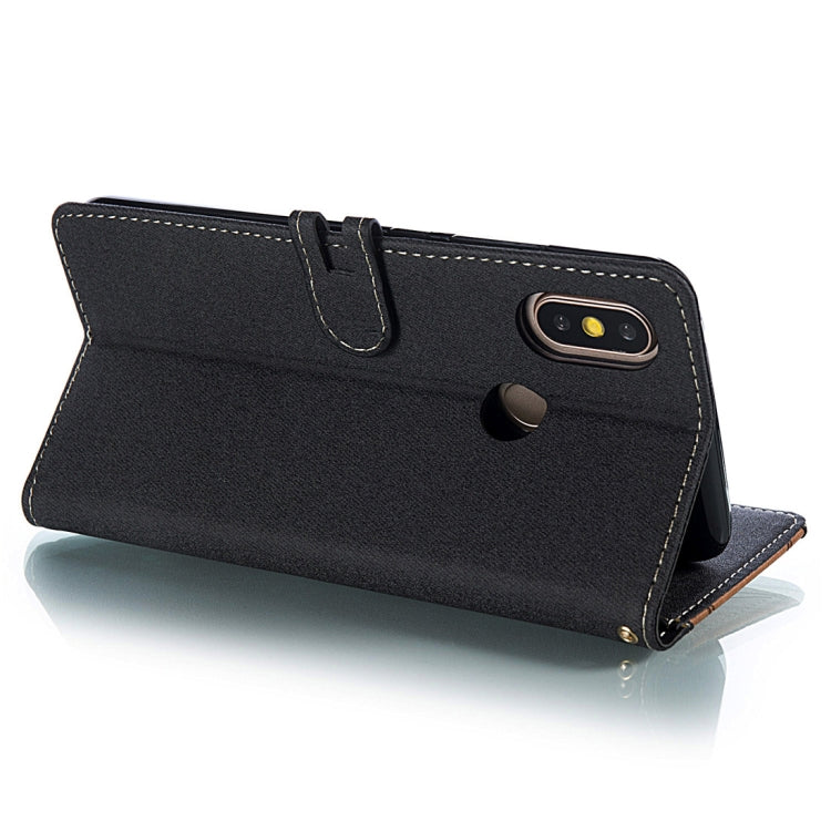 Splicing Embossed Male Style Horizontal Flip Leather Case for Xiaomi Mi 6X / A2, with Holder & Card Slots & Wallet & Lanyard