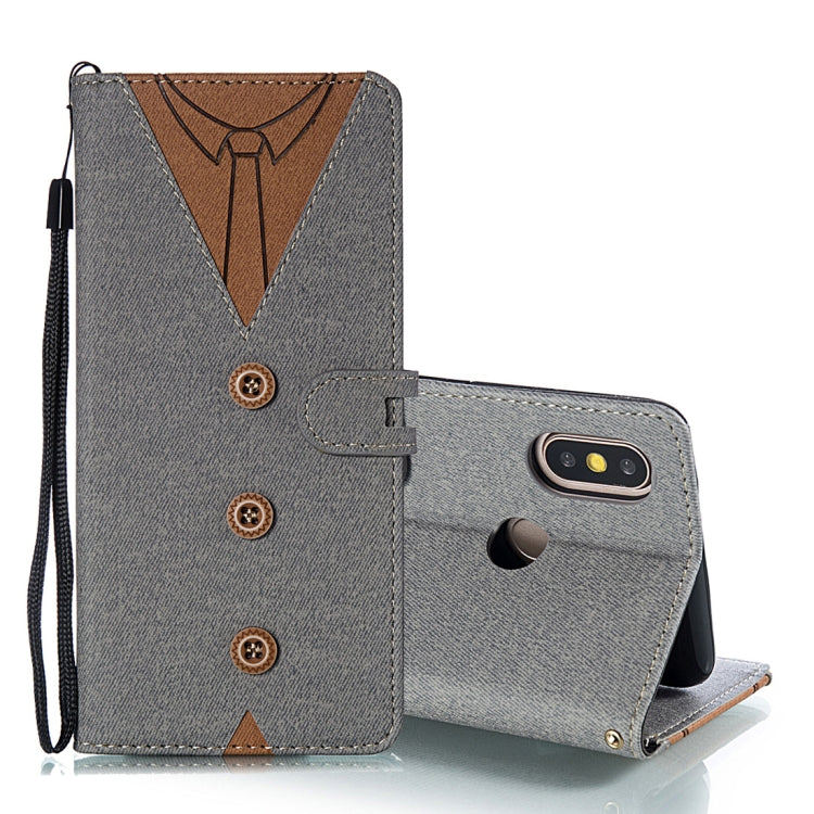 Splicing Embossed Male Style Horizontal Flip Leather Case for Xiaomi Mi 6X / A2, with Holder & Card Slots & Wallet & Lanyard