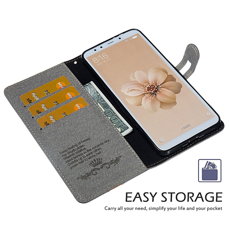 Splicing Embossed Male Style Horizontal Flip Leather Case for Xiaomi Mi 6X / A2, with Holder & Card Slots & Wallet & Lanyard