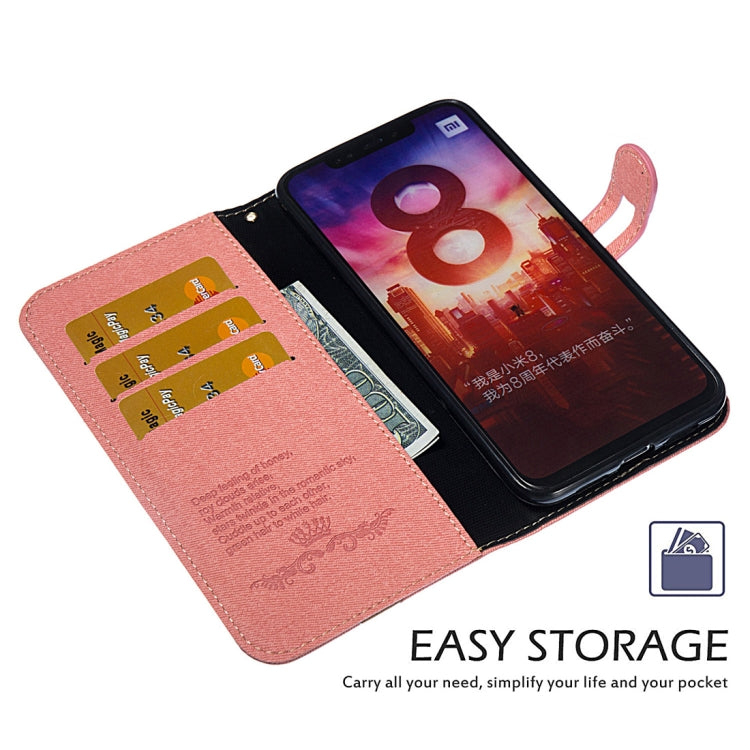 Splicing Embossed Male Style Horizontal Flip Leather Case for Xiaomi Mi 8, with Holder & Card Slots & Wallet & Lanyard