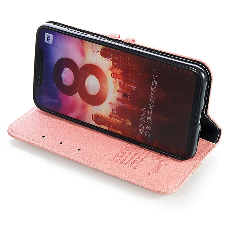 Splicing Embossed Male Style Horizontal Flip Leather Case for Xiaomi Mi 8, with Holder & Card Slots & Wallet & Lanyard