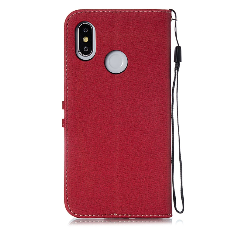 Splicing Embossed Male Style Horizontal Flip Leather Case for Xiaomi Mi 8, with Holder & Card Slots & Wallet & Lanyard