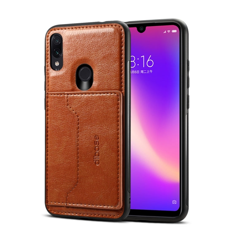 Dibase TPU + PC + PU Crazy Horse Texture Protective Case for Xiaomi Redmi 7, with Holder & Card Slots