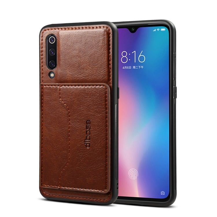 Dibase TPU + PC + PU Crazy Horse Texture Protective Case for Xiaomi Mi 9 SE, with Holder & Card Slots