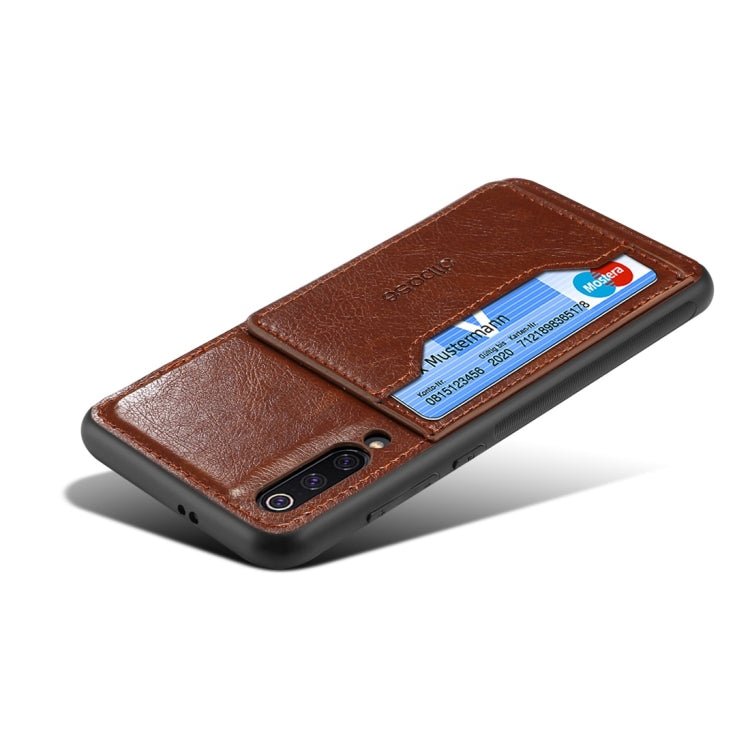 Dibase TPU + PC + PU Crazy Horse Texture Protective Case for Xiaomi Mi 9 SE, with Holder & Card Slots