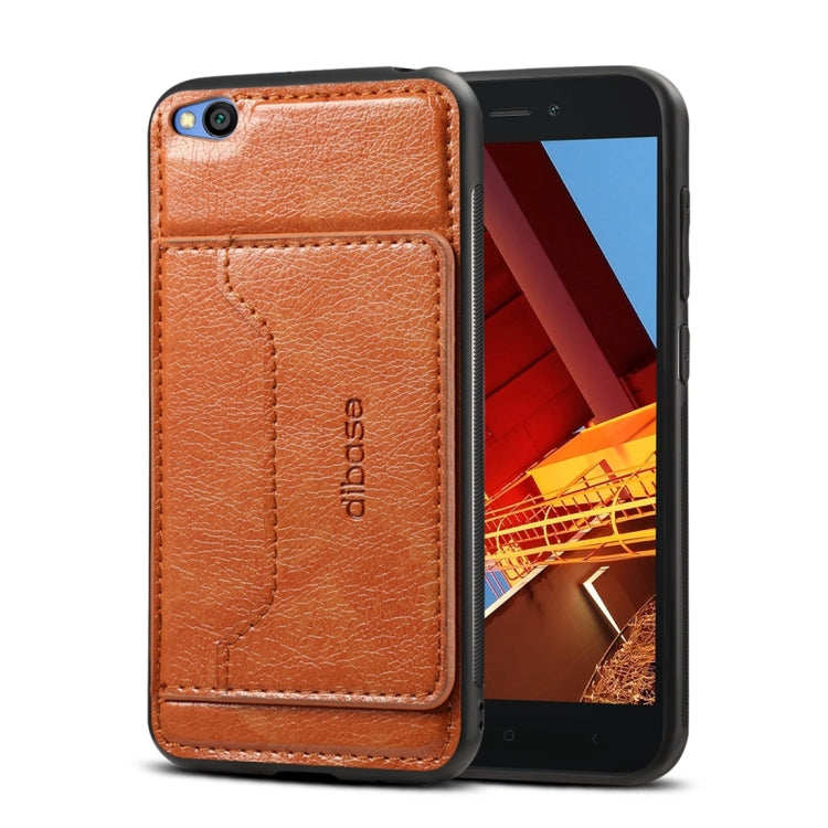 Dibase TPU + PC + PU Crazy Horse Texture Protective Case for Xiaomi Redmi Go, with Holder & Card Slots