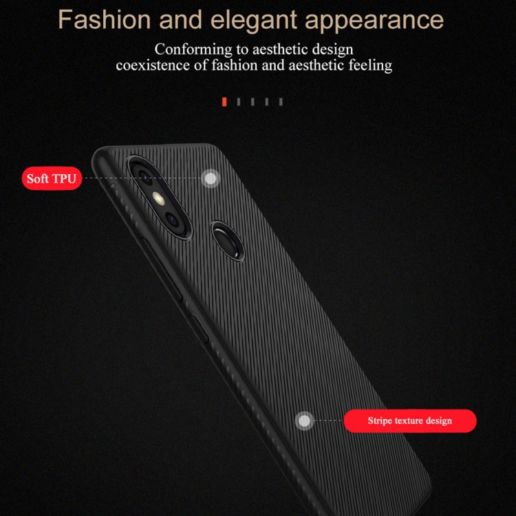 lenuo Leshen Series Stripe Texture TPU Case for Xiaomi Mi 8 SE(Black)