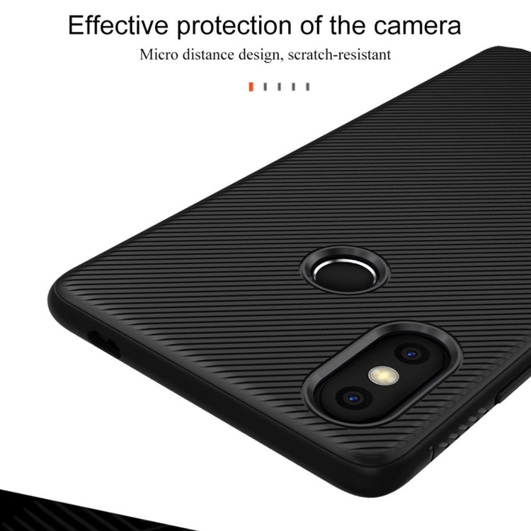 lenuo Leshen Series Stripe Texture TPU Case for Xiaomi Mi 8 SE(Black)