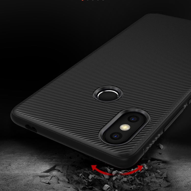 lenuo Leshen Series Stripe Texture TPU Case for Xiaomi Mi 8 SE(Black)