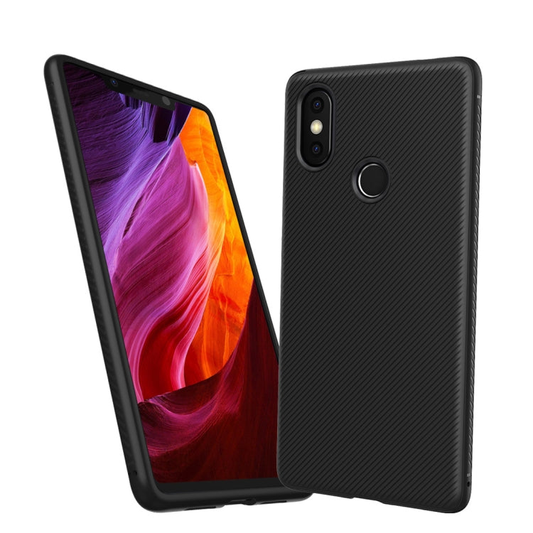 lenuo Leshen Series Stripe Texture TPU Case for Xiaomi Mi 8 SE(Black)