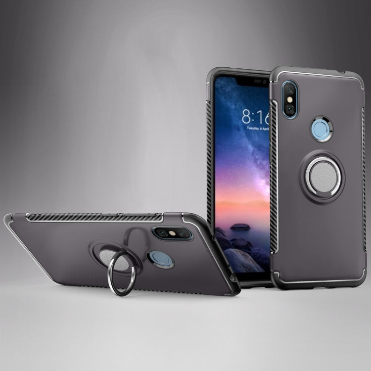 Magnetic Armor Protective Case for Xiaomi Redmi Note 6, with 360 Degree Rotation Ring Holder