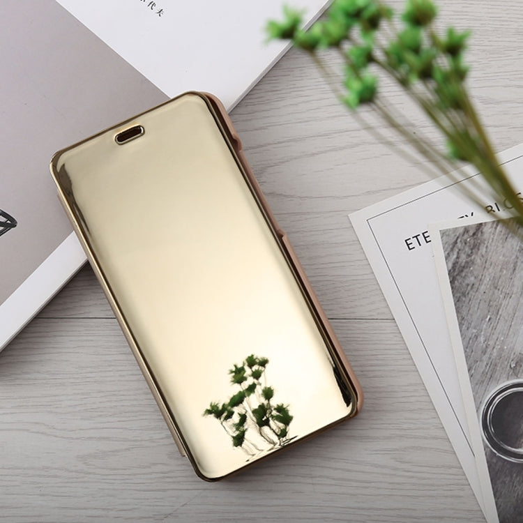 Mirror Clear View Horizontal Flip PU Leather Case for Xiaomi Redmi 6, with Holder